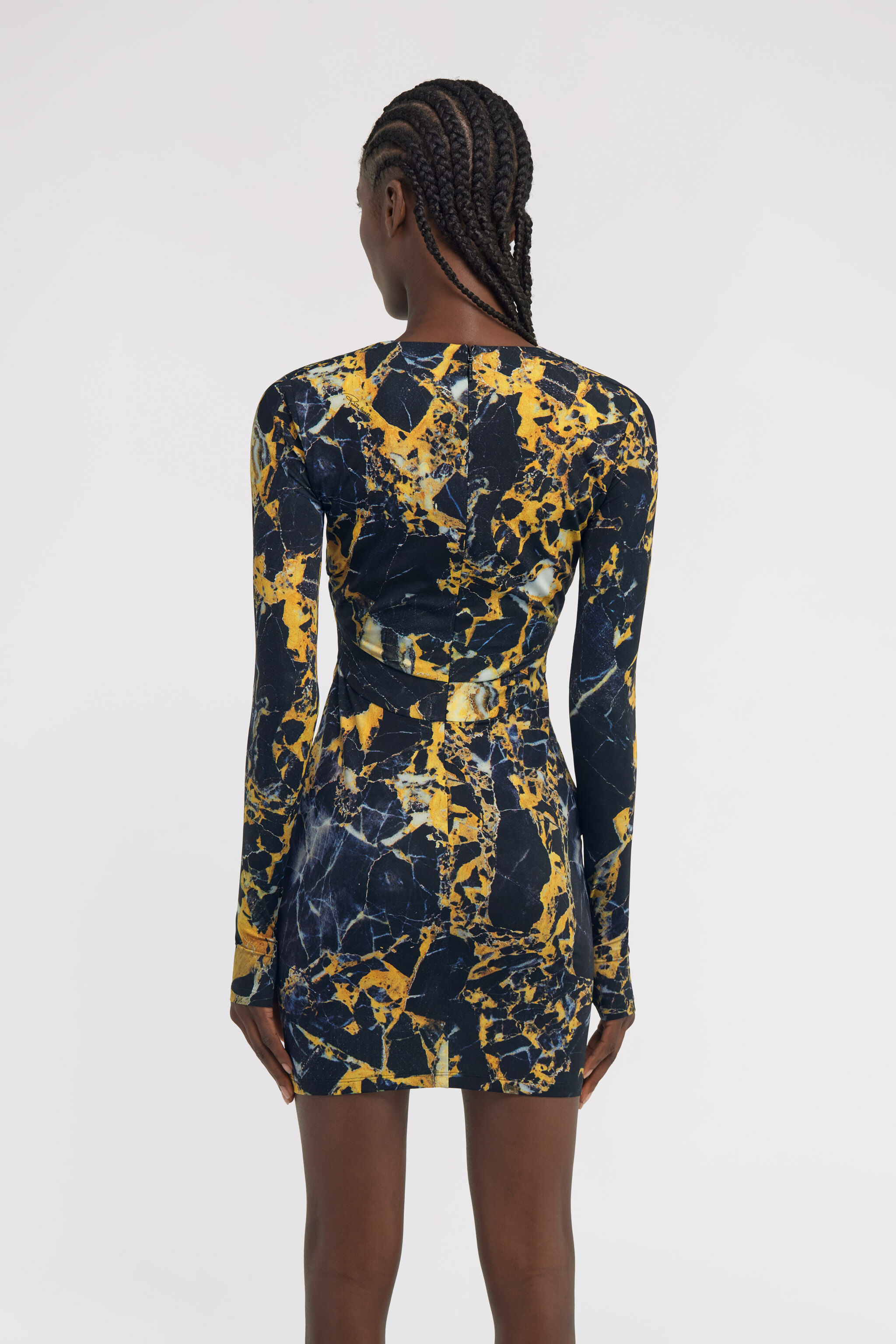 RC Marble print Dress Yellow TWT135-LNN19