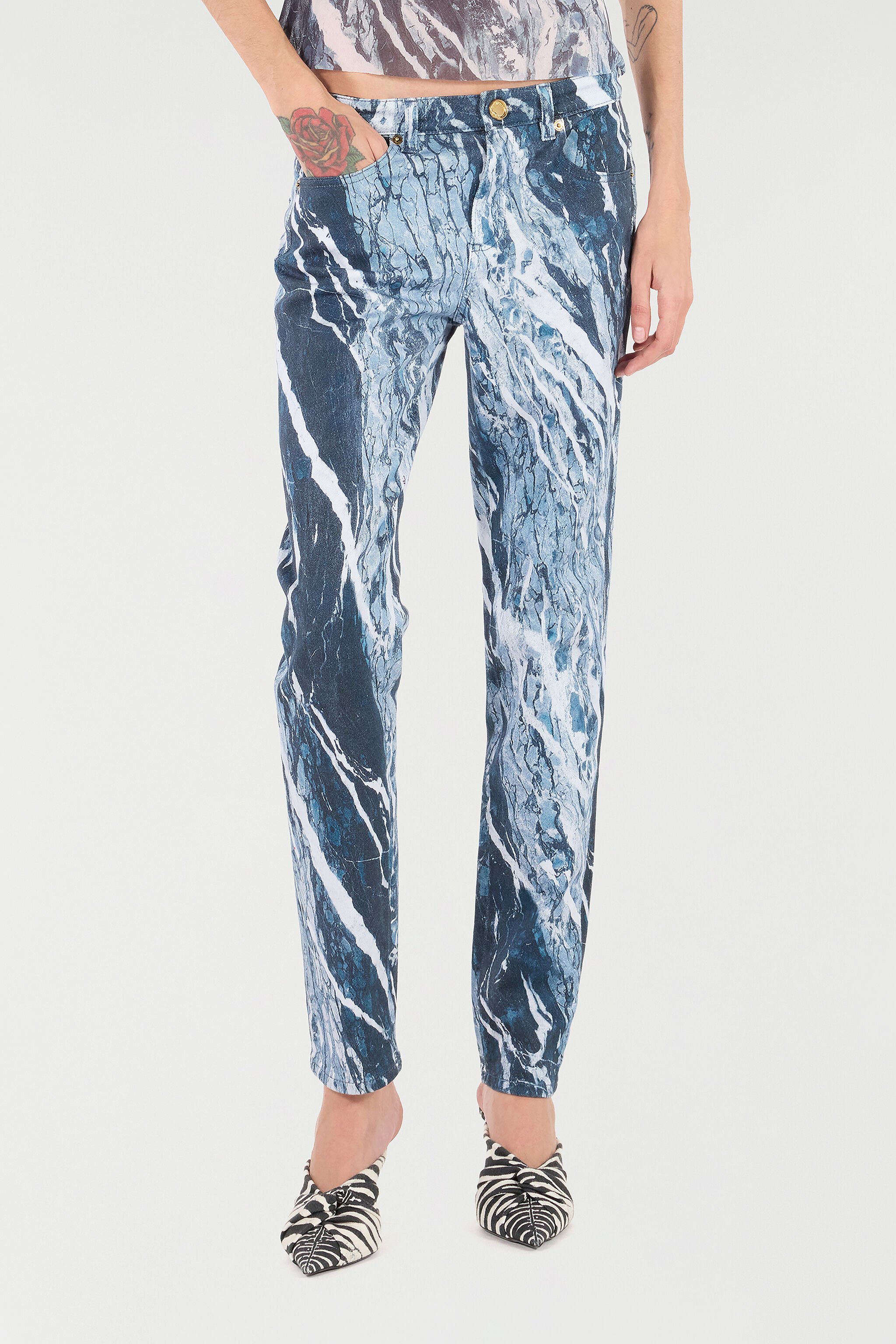 RC Pants With Marble Print Dark blue UKJ232-DAN22