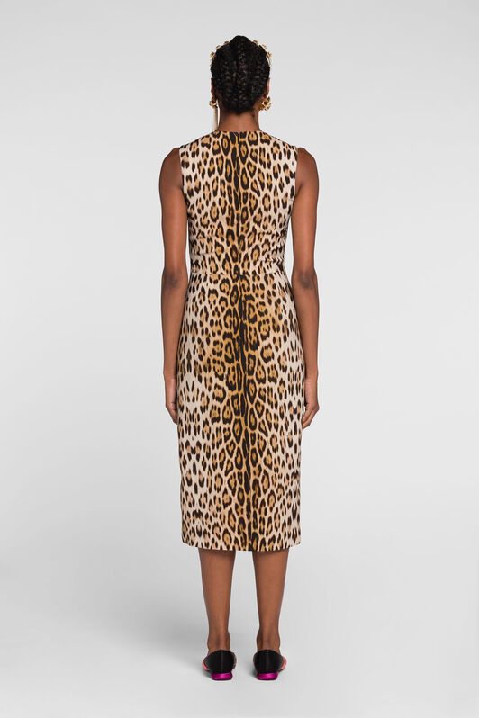 RC Jaguar-Print Dress Light Brown QKT143-7OF53