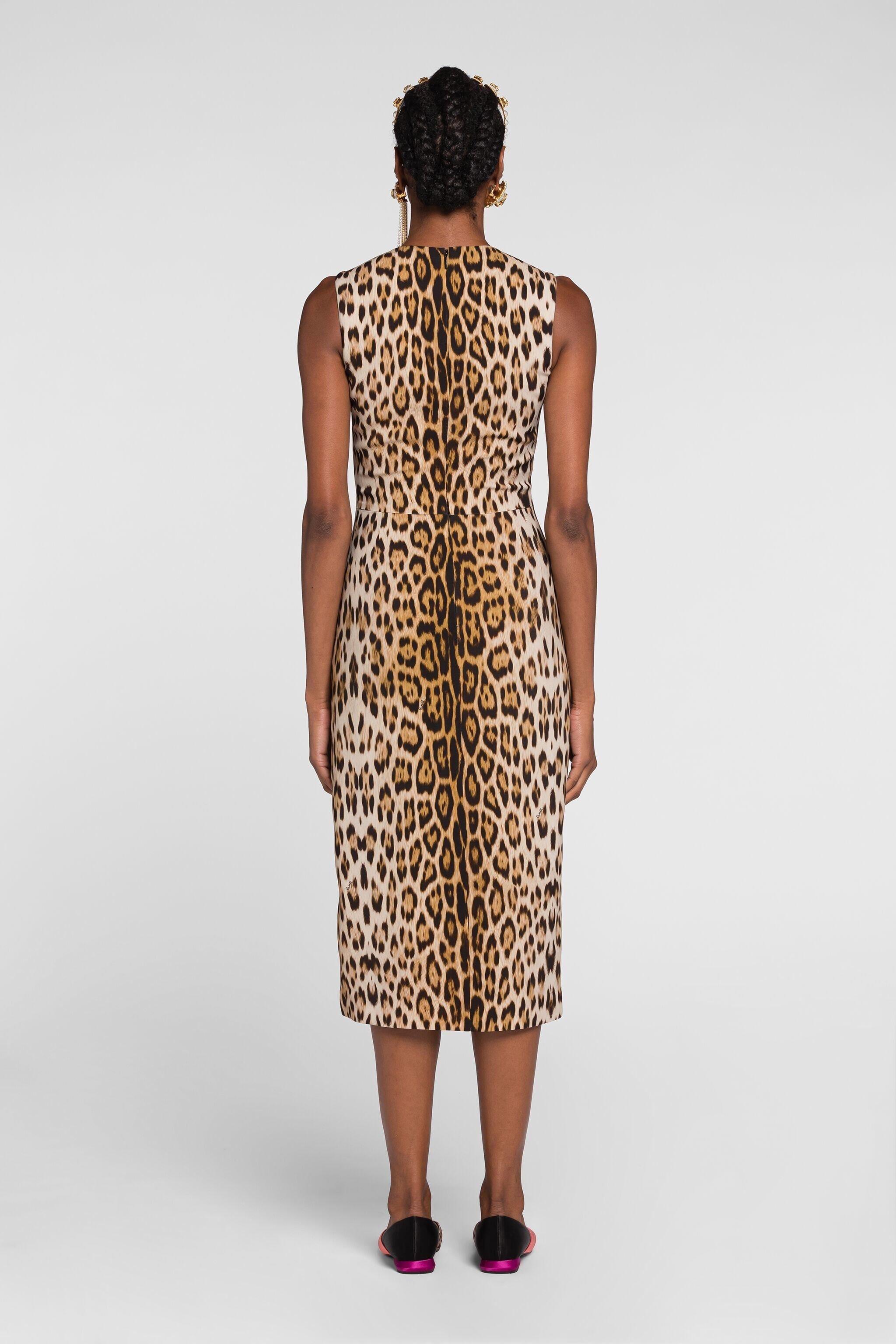 RC Jaguar-Print Dress Light Brown QKT143-7OF53