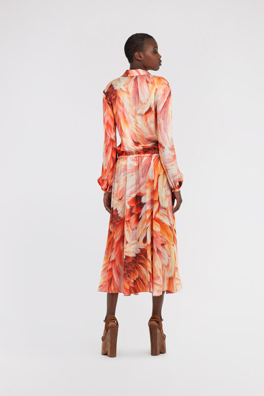 RC Long dress Plumage print RC Long dress Plumage print Orange SWT117-6DL71