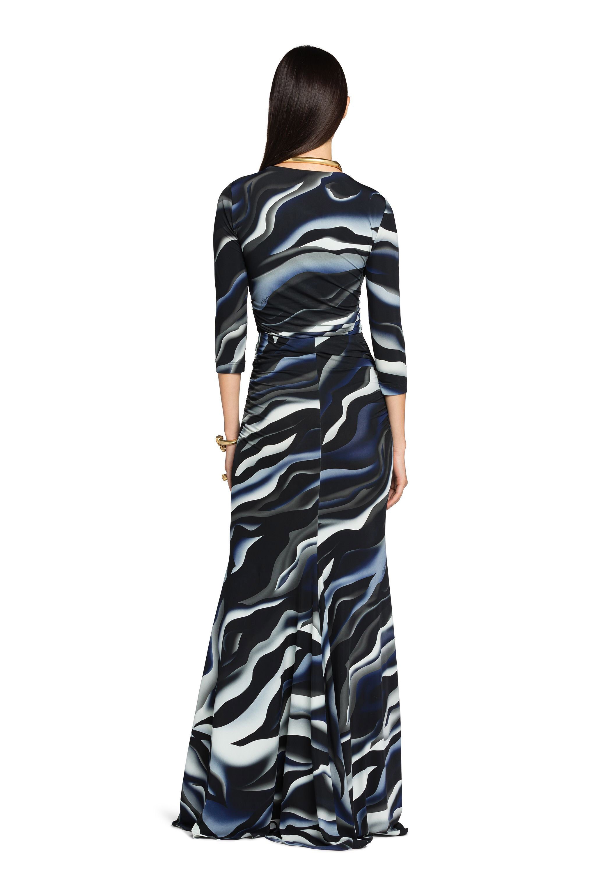 RC Sistine Chapel-Print Maxi Dress BLACK/BLUE JWT168-LNT52