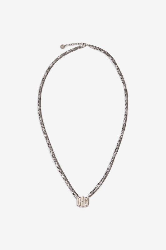 RC Necklace with Double Chain and RC Monogram RC Necklace with Double Chain and RC Monogram Plata VRG001-AM258