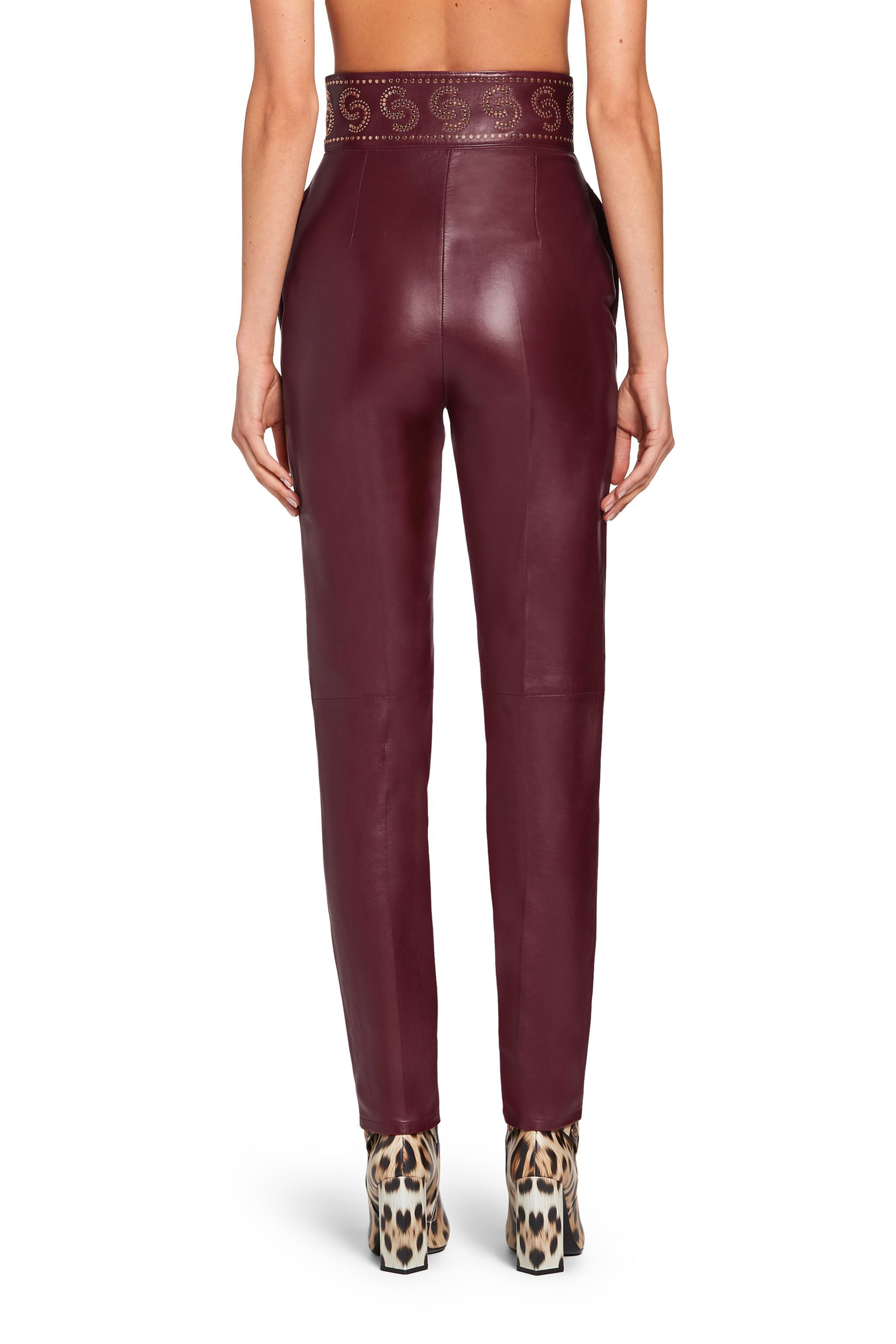 RC Studded high-waisted trousers Rojo oscuro JQP202-PG001