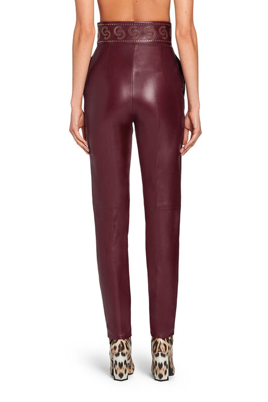 RC Studded high-waisted trousers RC Studded high-waisted trousers Rojo oscuro JQP202-PG001