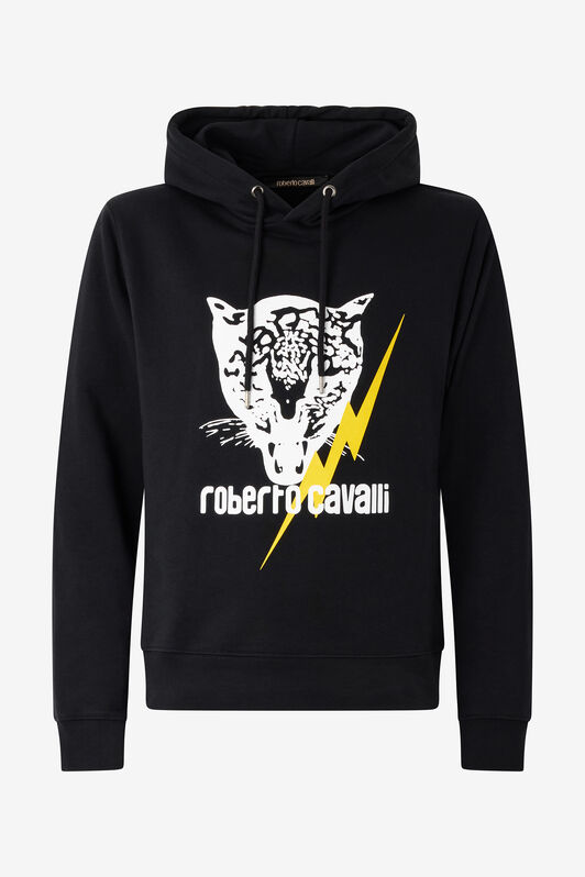 RC Black Sweatshirt with Jaguar and Lightning BLACK POT69B-CF052
