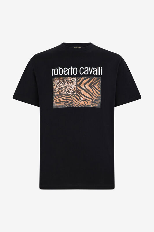 RC T-Shirt Mit Animalierprint Und Logo Schwarz OOT60G-JD060