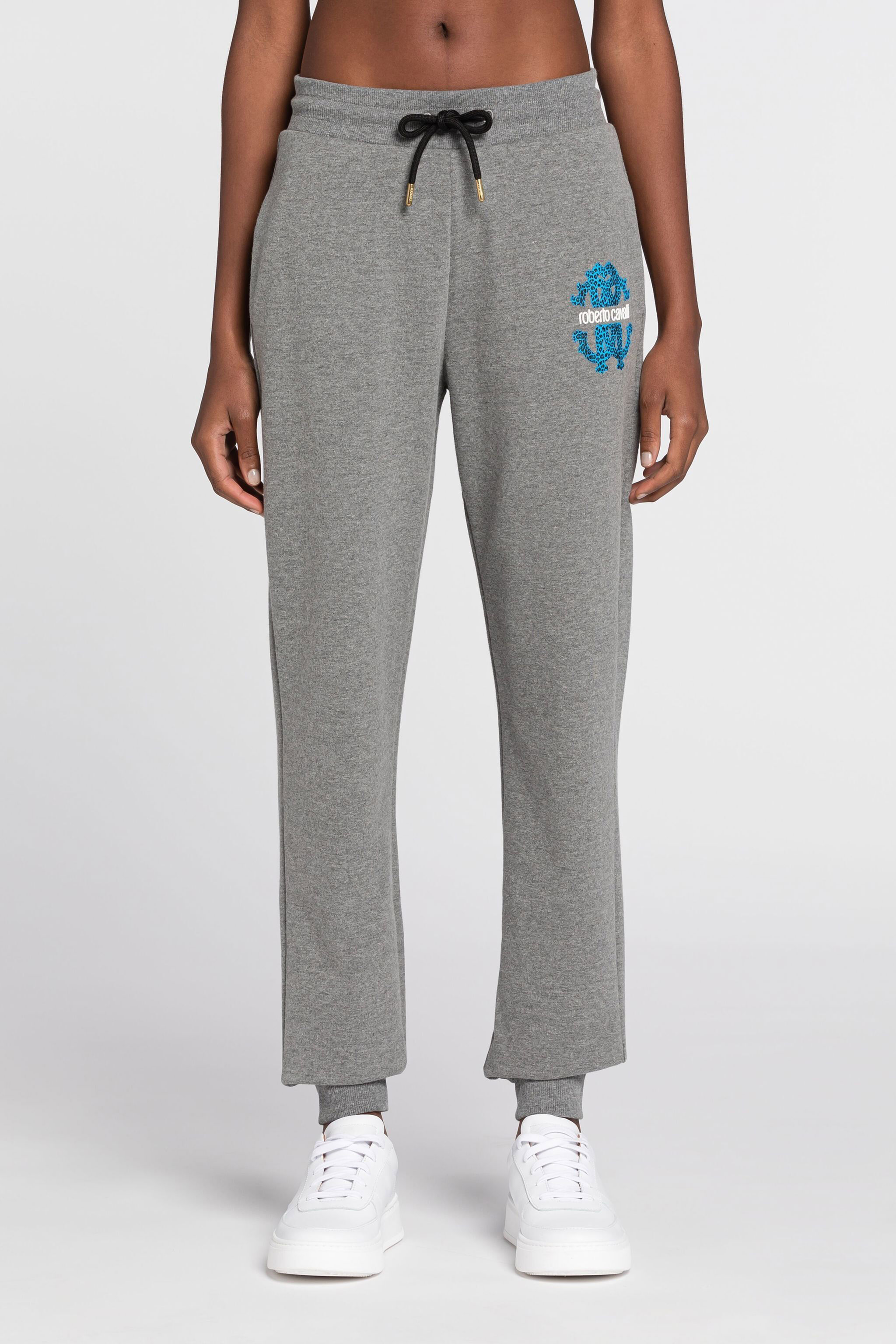 RC RC Monogram-Print Cotton Sweatpants Gray JST23C-CF050