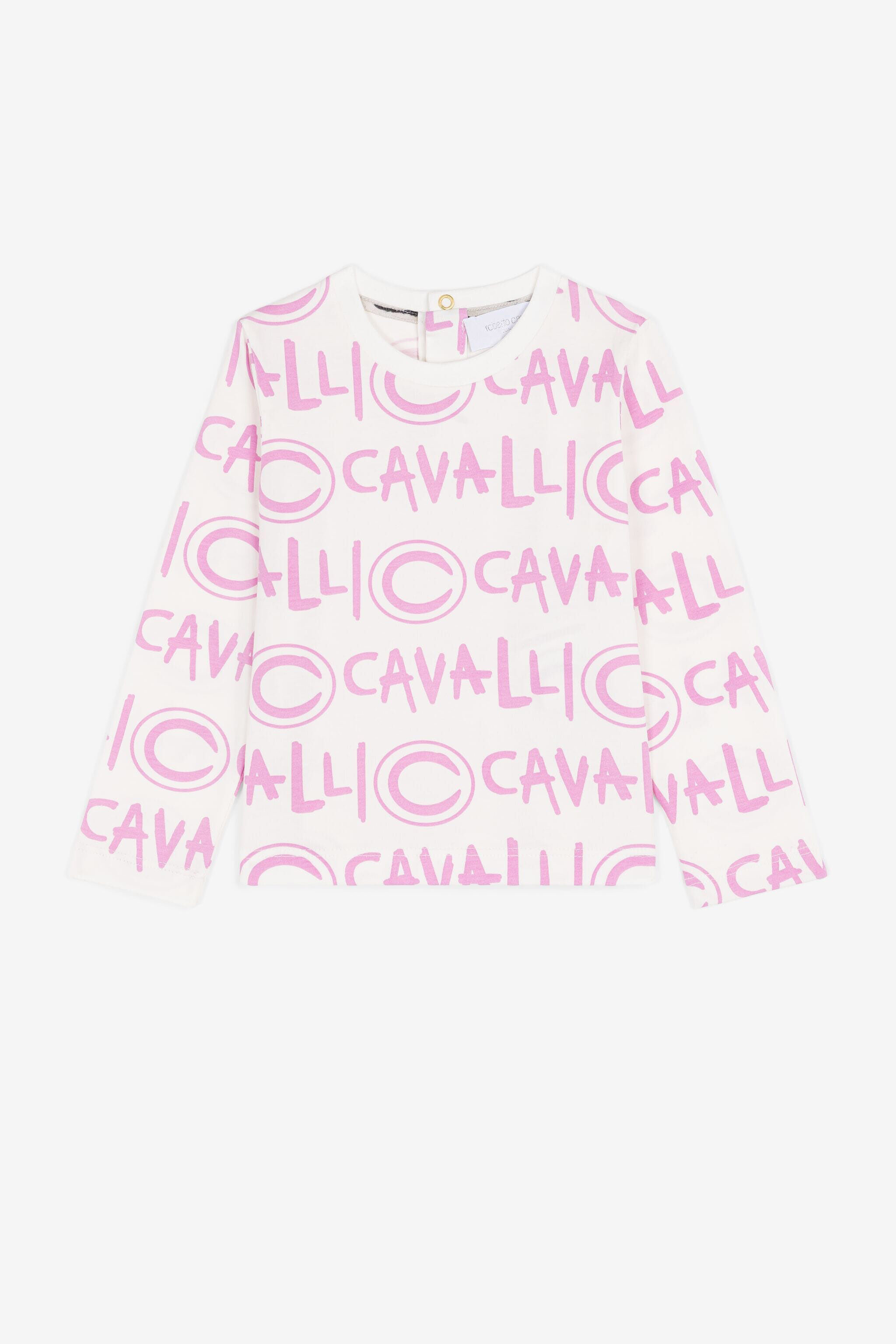 JU Logo-Print T-shirt Rose NJT644-JMC59
