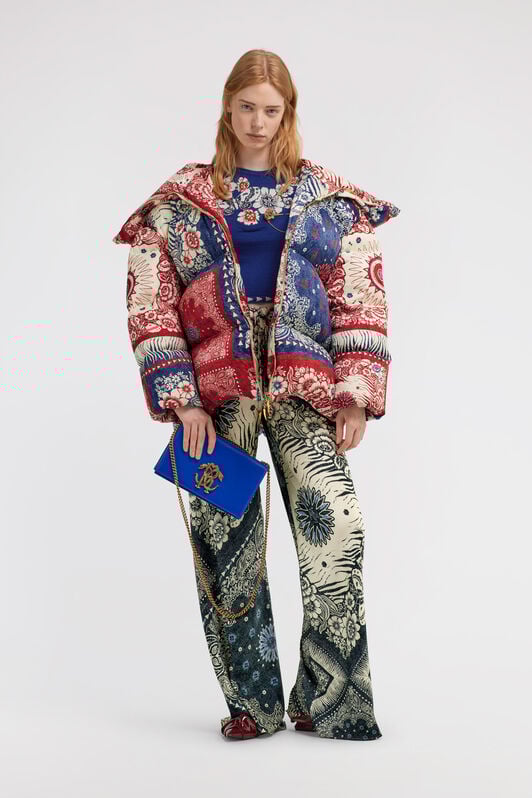 RC Bandana Print Puffer Jacket Blue TKT800-SRN05