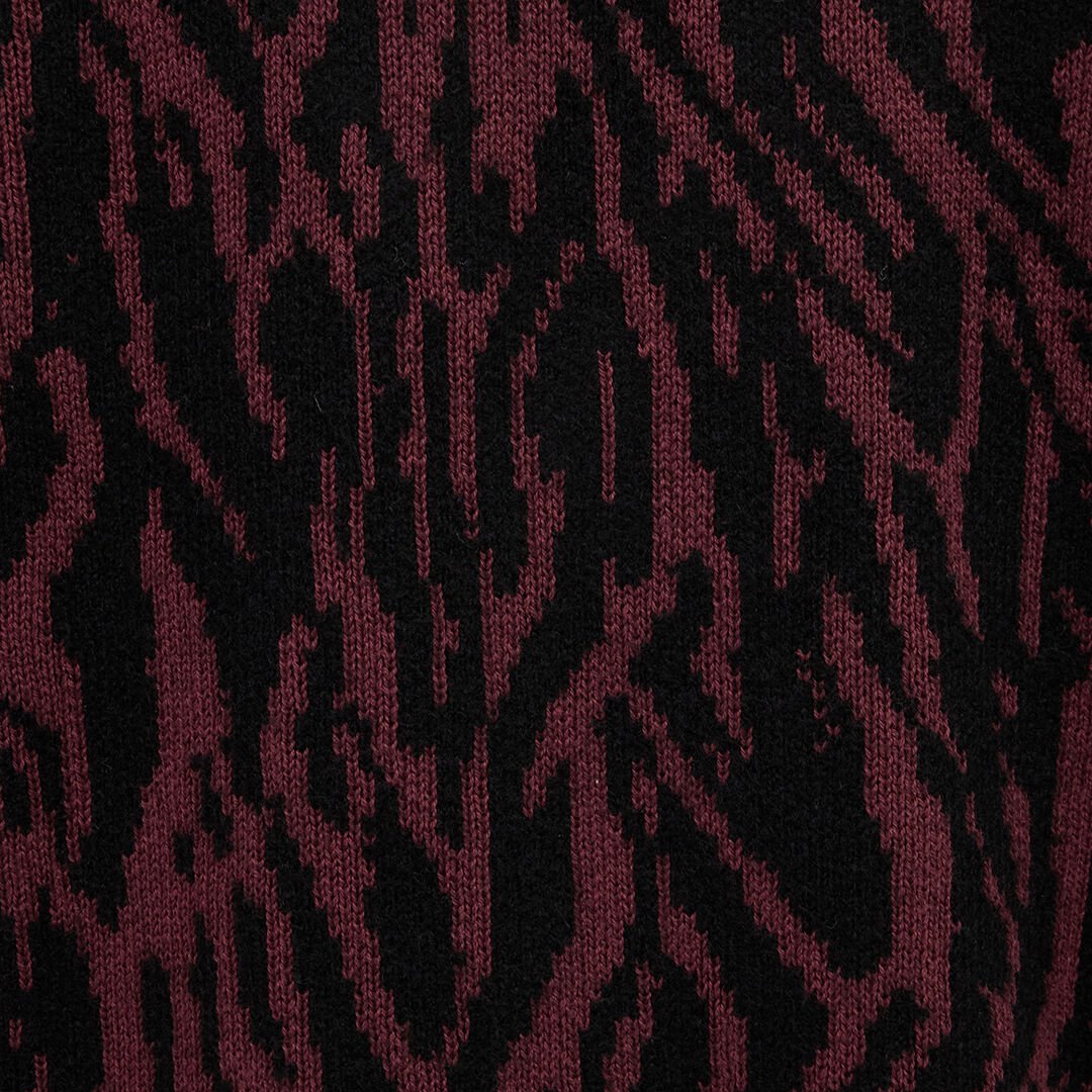 RC Cardigan In Misto Lana Stampa Animalier RED/BLACK ROM90F-MSS30