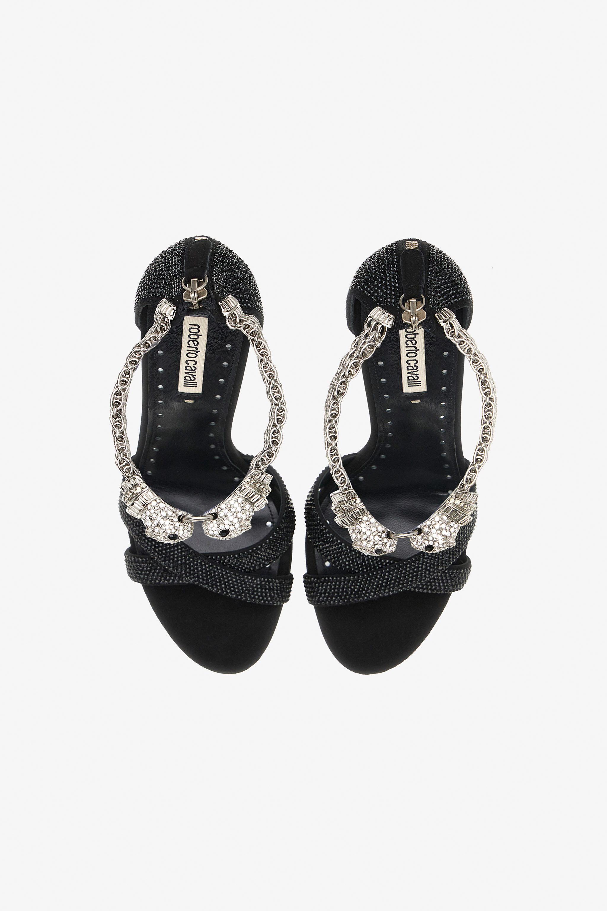RC Panther-head high-heel sandals Schwarz OQS032-PCS01