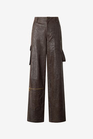 ${brand} Hose Aus Echtem Leder In Schwarzbraun ${colorDescription} ${masterID}
