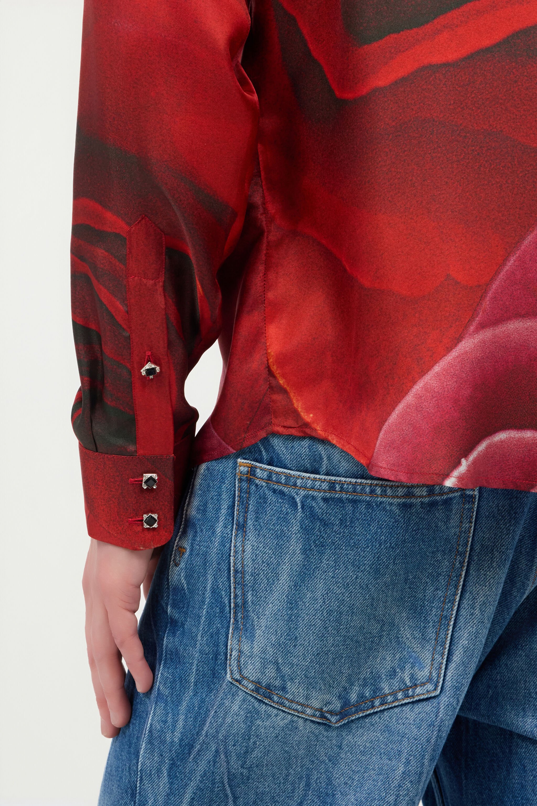 RC Camisa Con Estampado Garden Rose Rojo URT702-4QN48