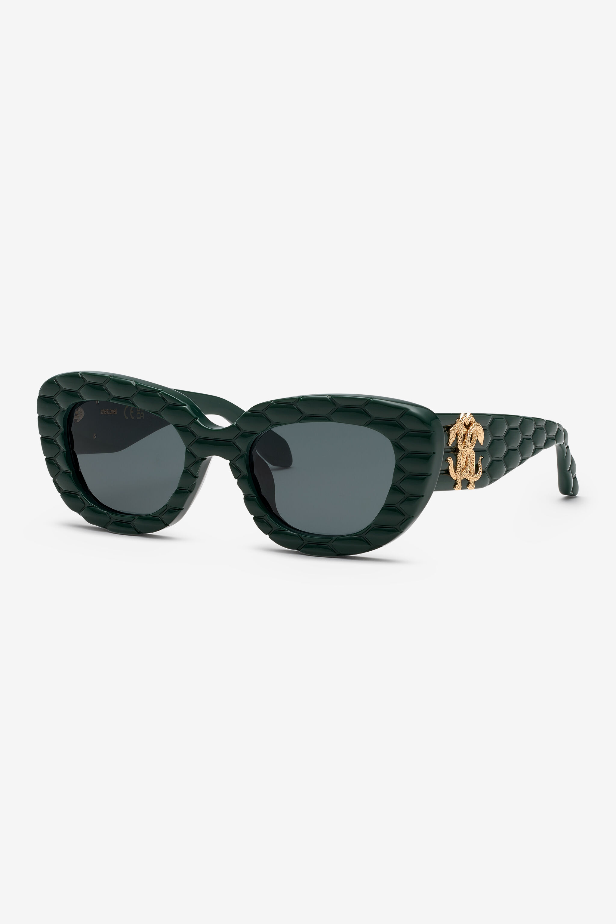RC Sonnenbrille mit breiter, auffälliger Cat-Eye-Vorderseite SHINY FULL GREEN UALD01-ID196