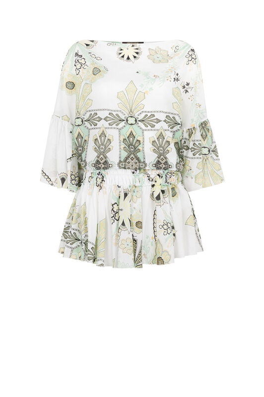 RC Abstract-Print Cotton Mini Dress MENTA 3TT107-WN021