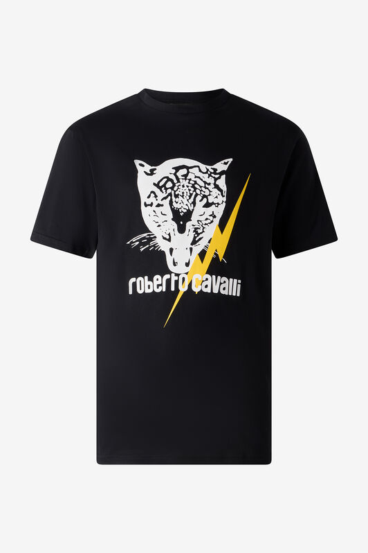 RC T-Shirt With Lightning Bolt And Jaguar Black POT60B-JD060