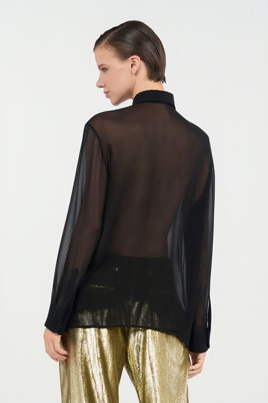 RC Black Shirt With Lace Inserts BLACK WKR703-GG001