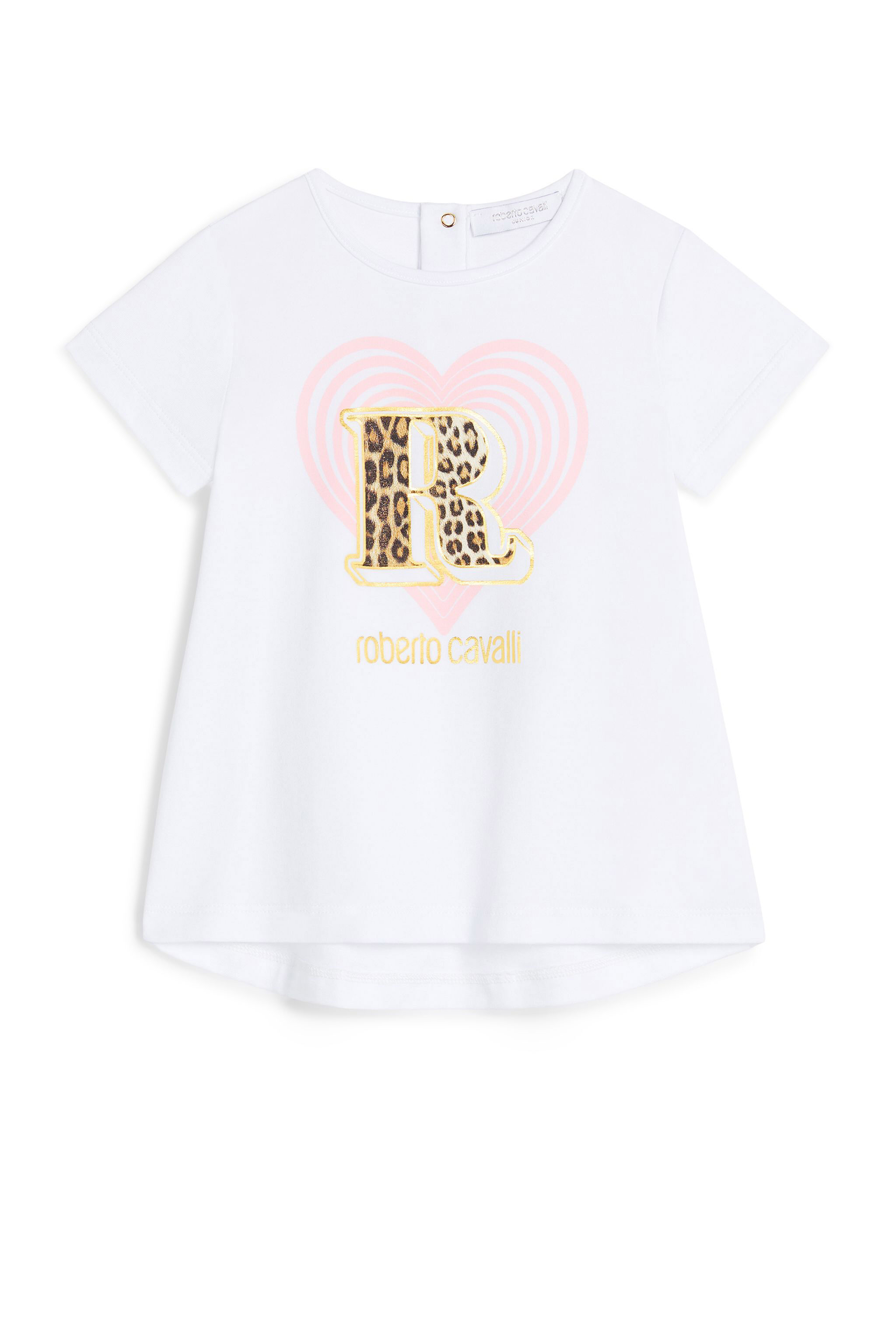 JU T-shirt imprimé Cavalli Mania Heart WHITE MJT643-JV025
