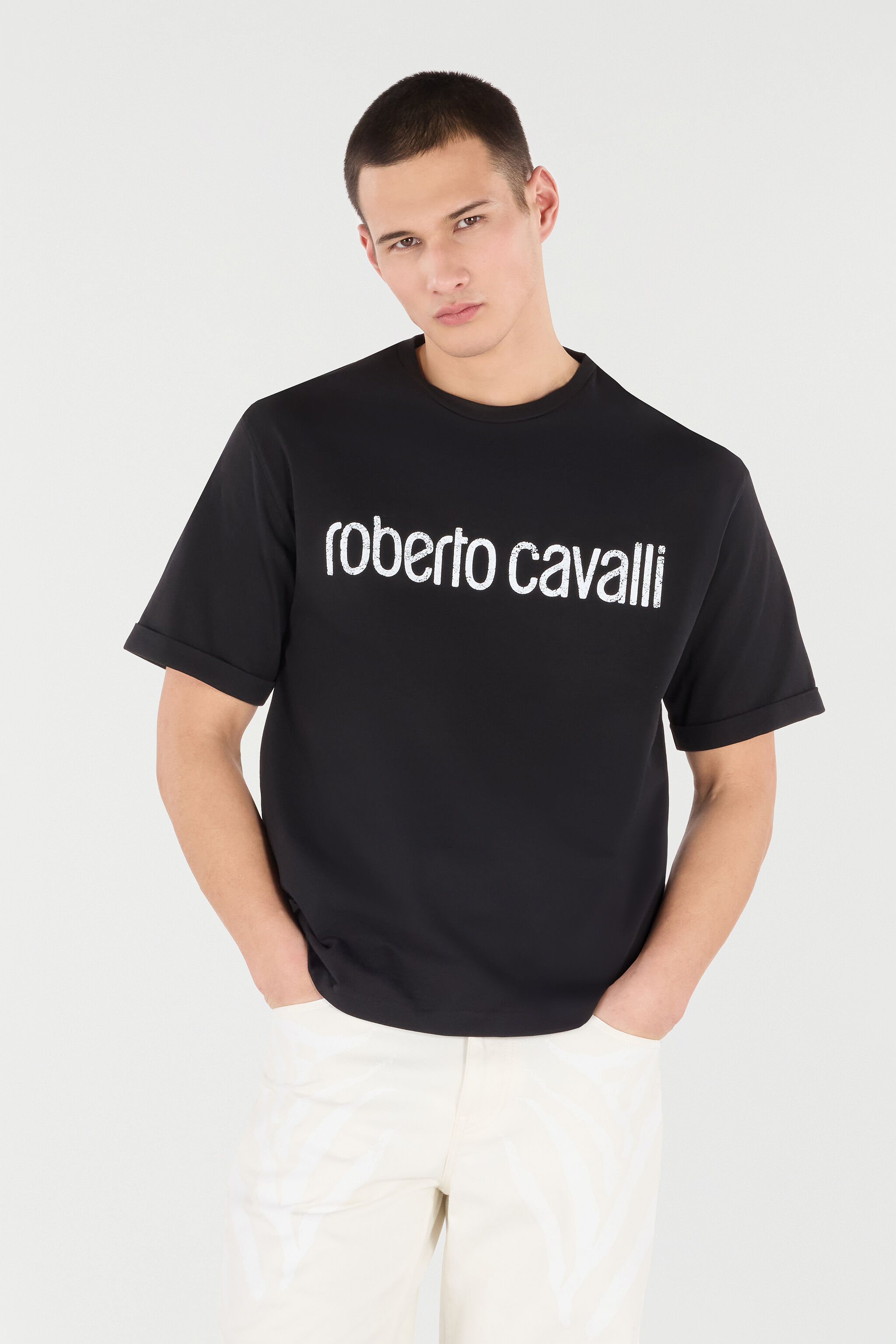 RC T-Shirt With Used Logo Black POT62A-JD060