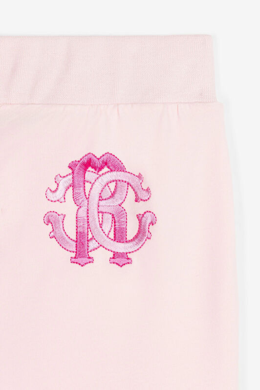 JU Pantalon de jogging à logo brodé Baby pink QJT261-CF050
