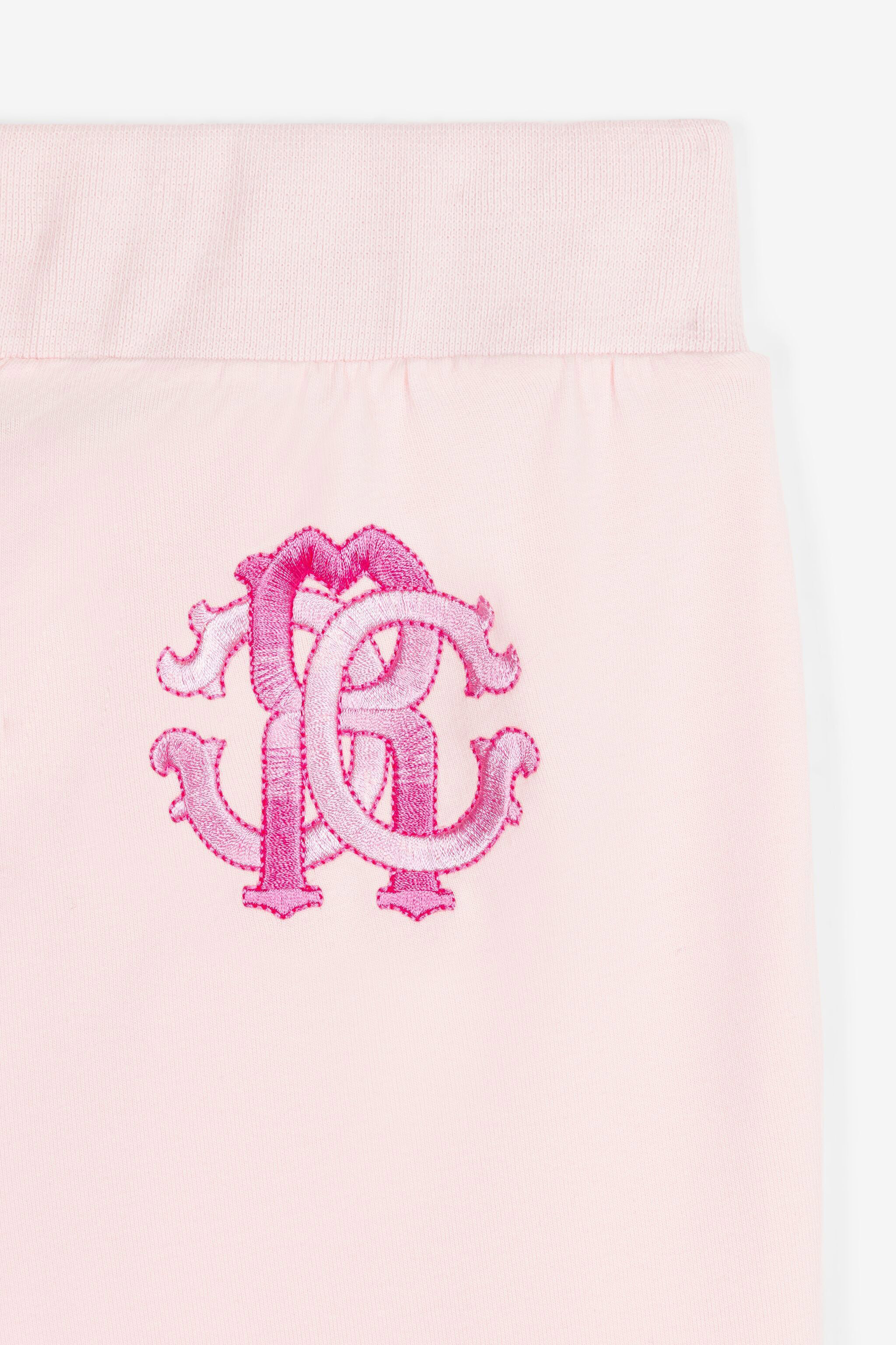 JU Pantalon de jogging à logo brodé Baby pink QJT261-CF050
