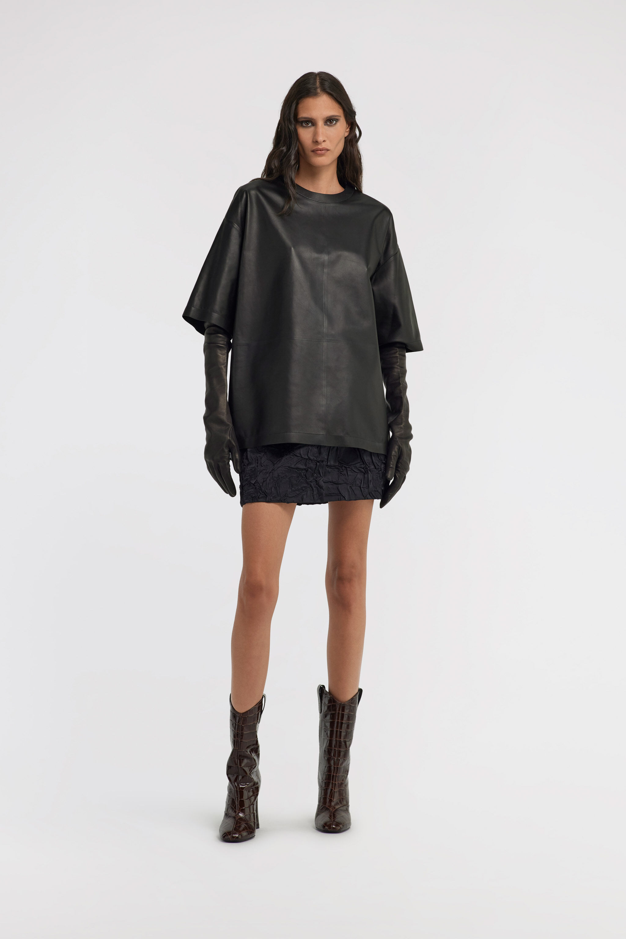 RC Leather T-shirt Schwarz TWP600-PN002