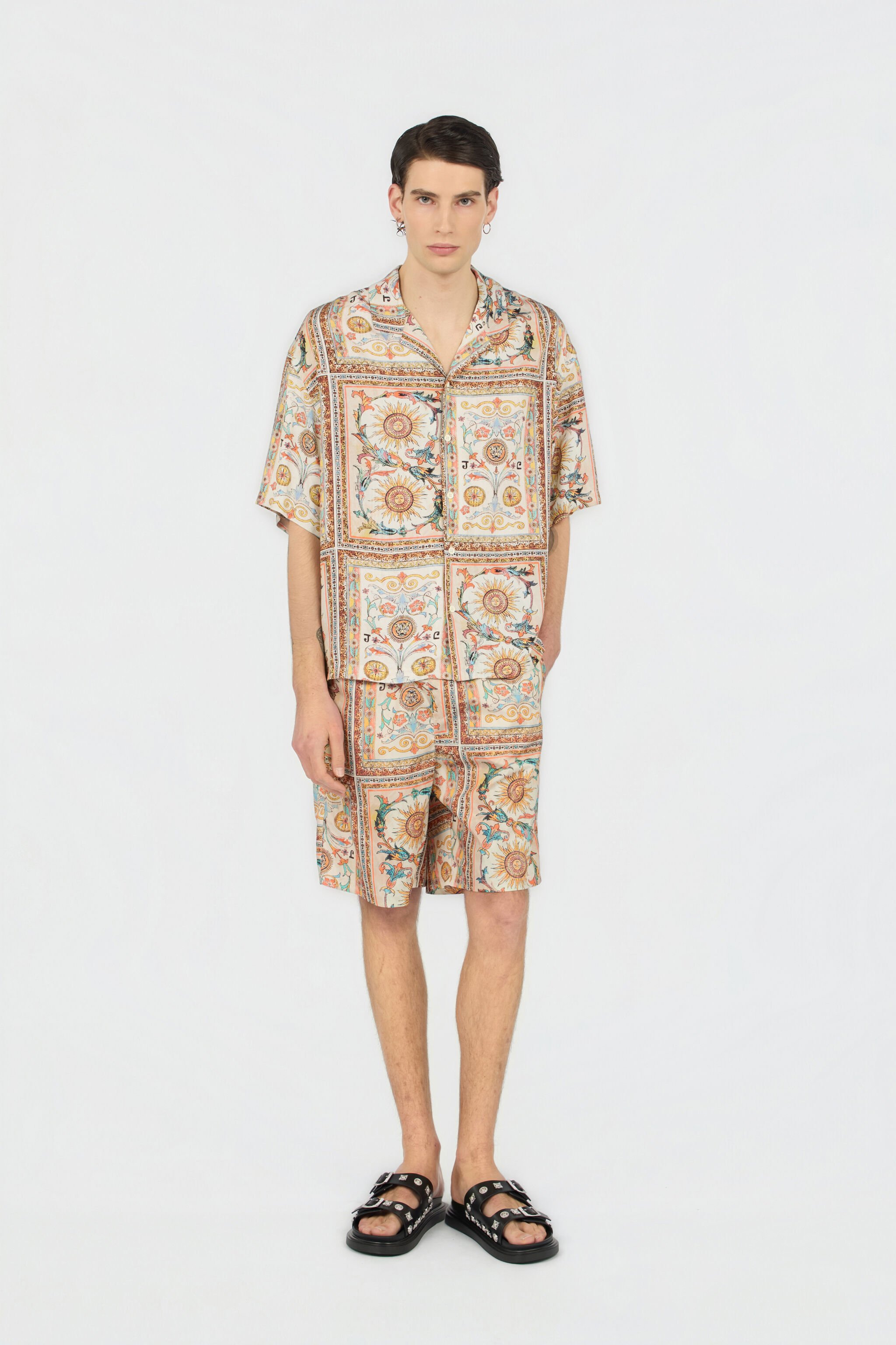 JC Camicia Stampa Persian Tarot 744 BEIGE + 217 AZZU WFM005-WF153