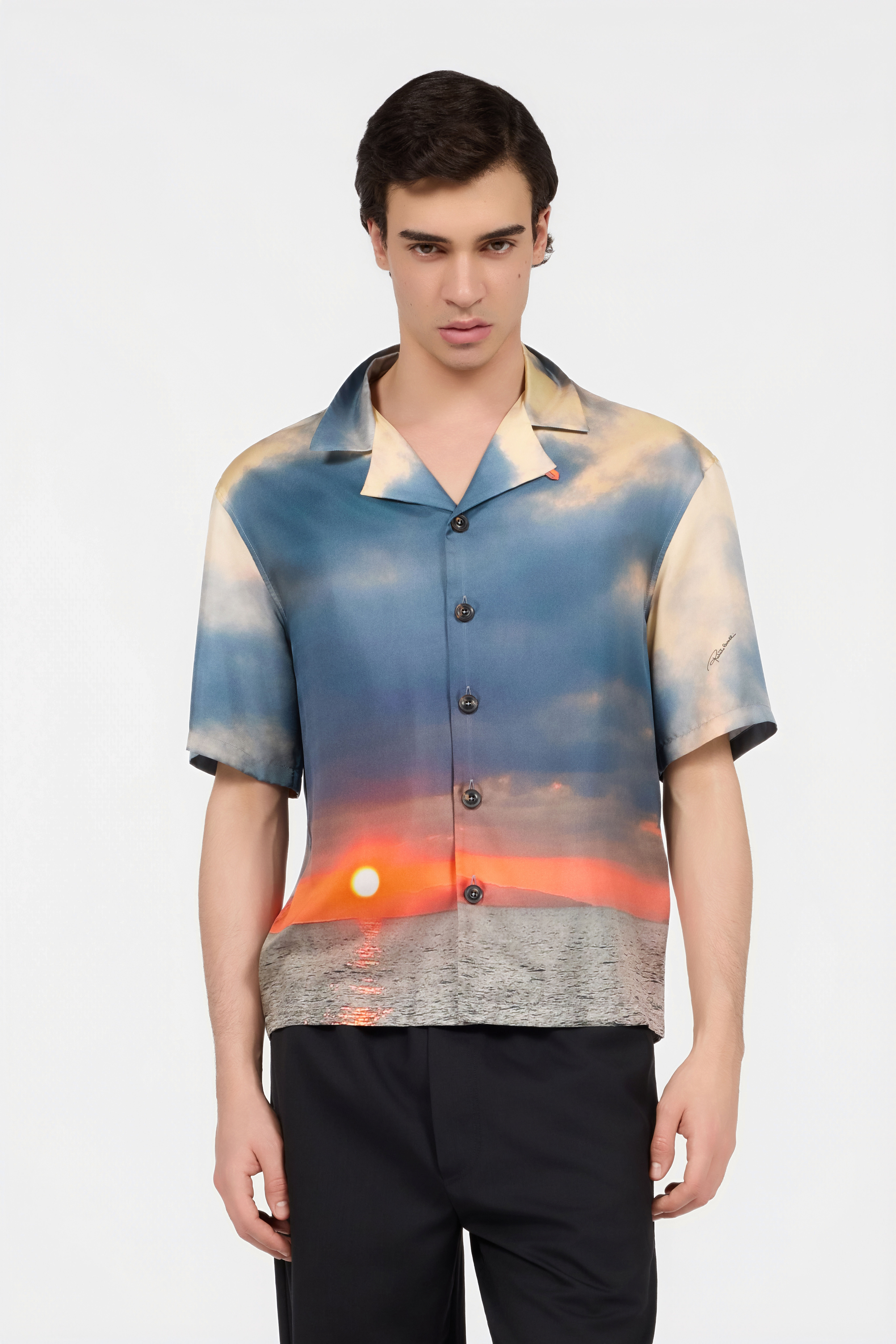 RC Camicia In Seta Stampa Sunset BLUE UMT762-4QP85