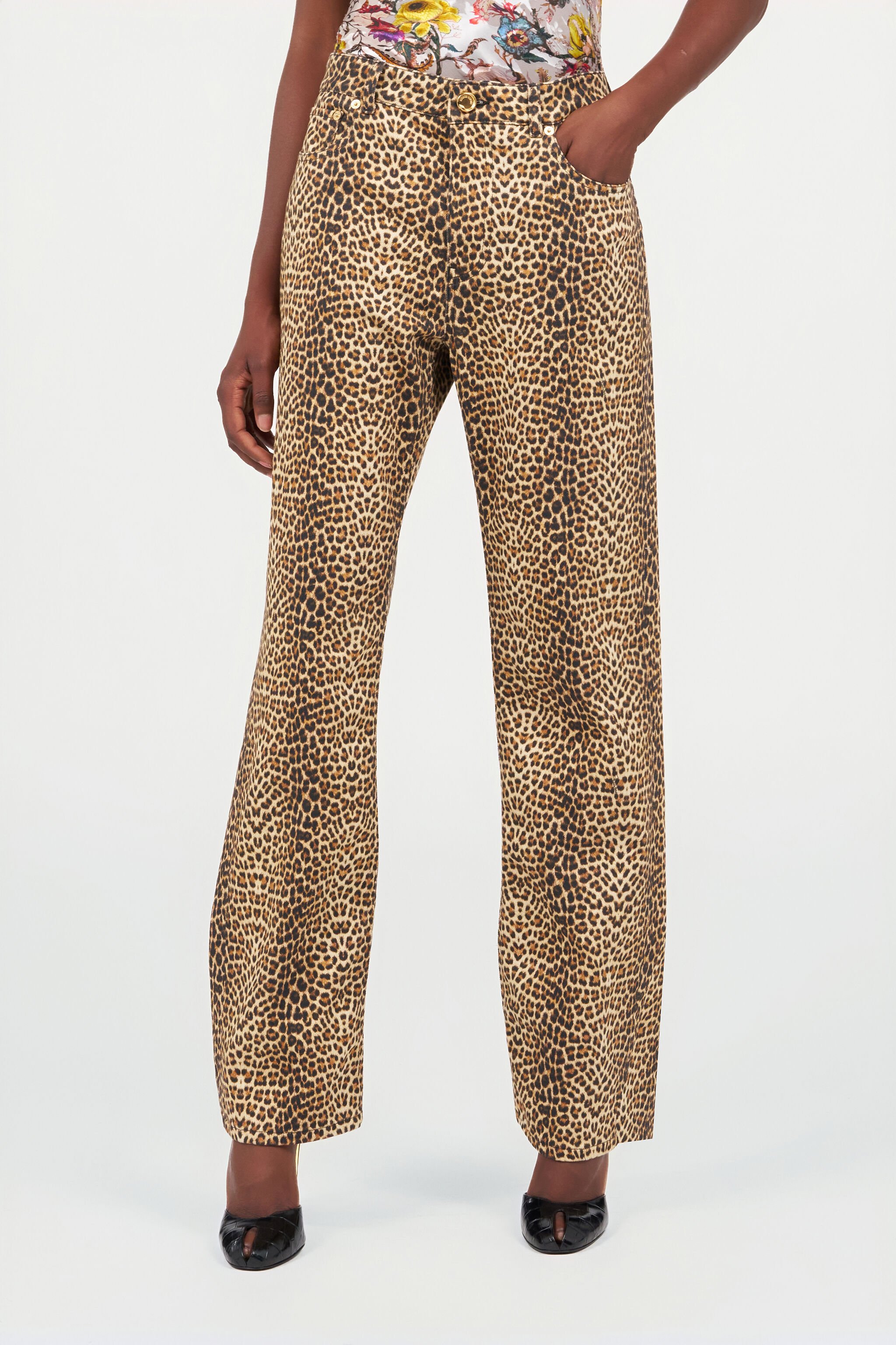 RC Baby Jaguar Print Flare Pants BROWN WQJ200-DAR31