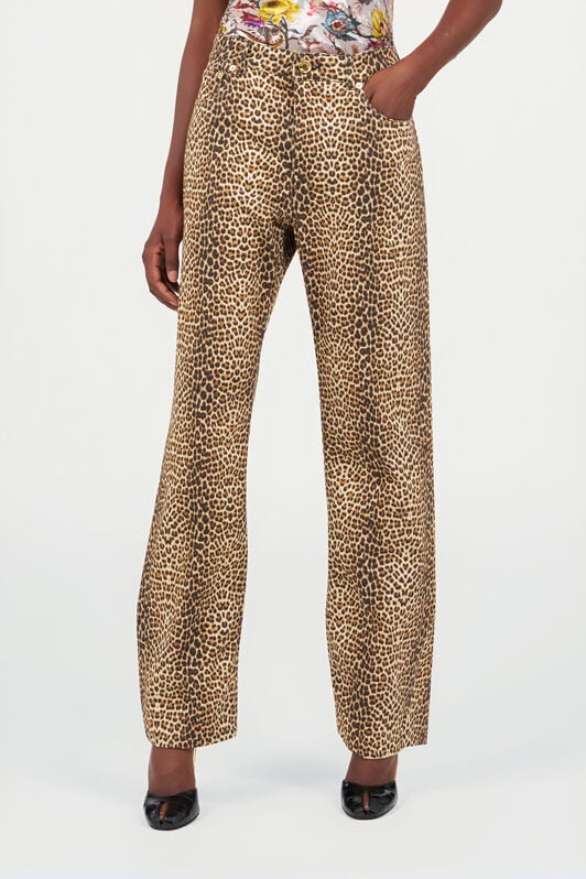 RC Baby Jaguar Print Flare Pants BROWN WQJ200-DAR31