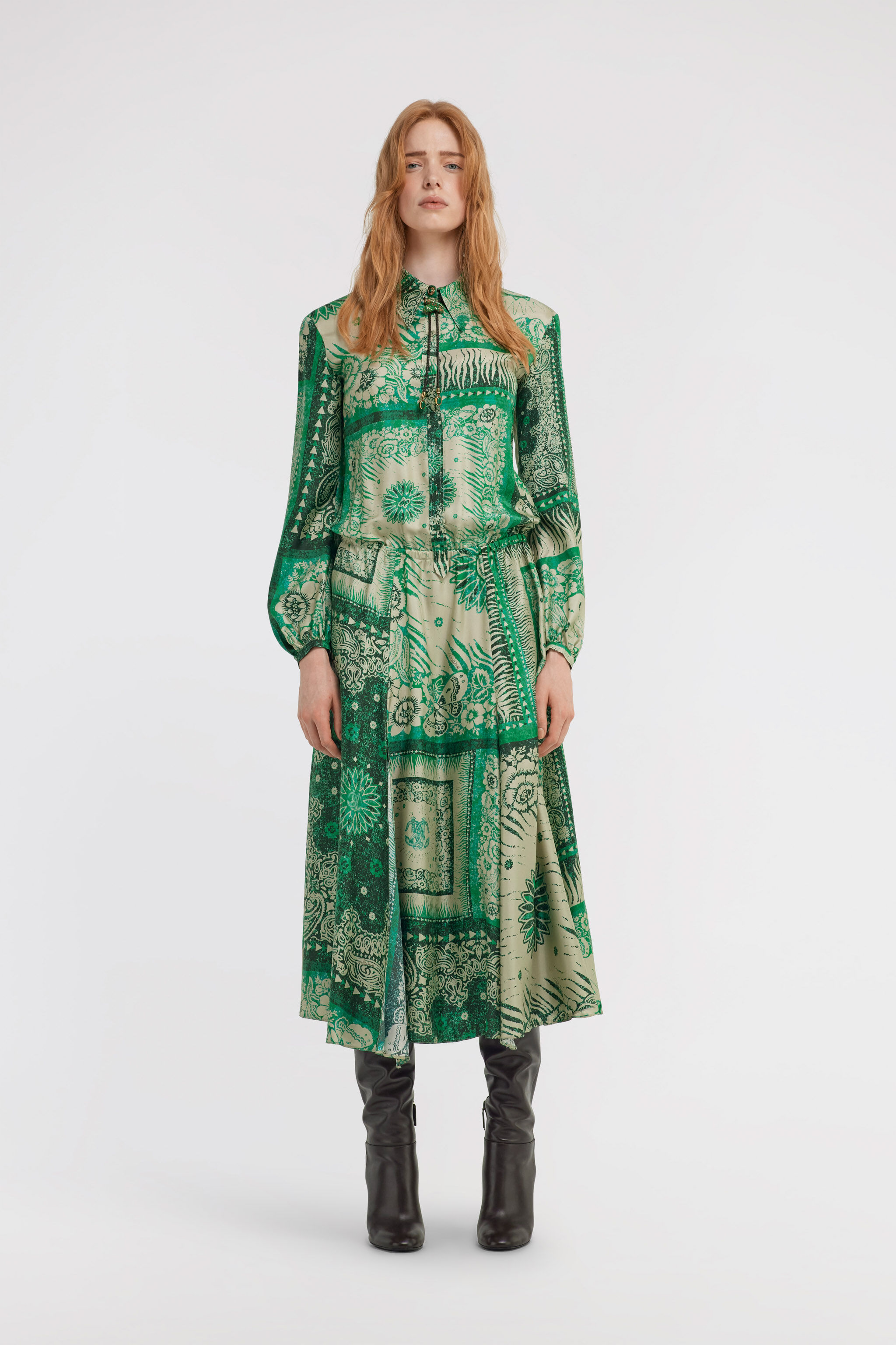 RC Bandana Print Maxi Dress Green TKT110-4QN05