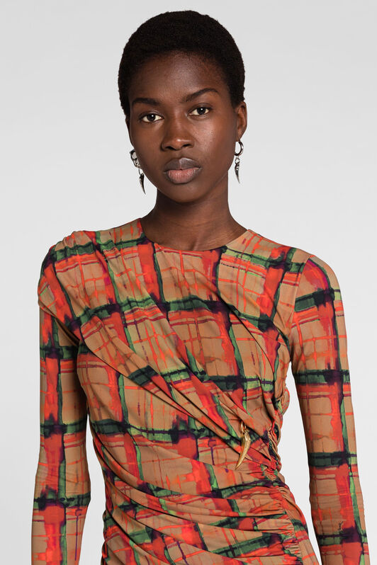 RC Tigerzahn-Kleid mit Tartan-Print MULTICOLOR PKT106-LNE39
