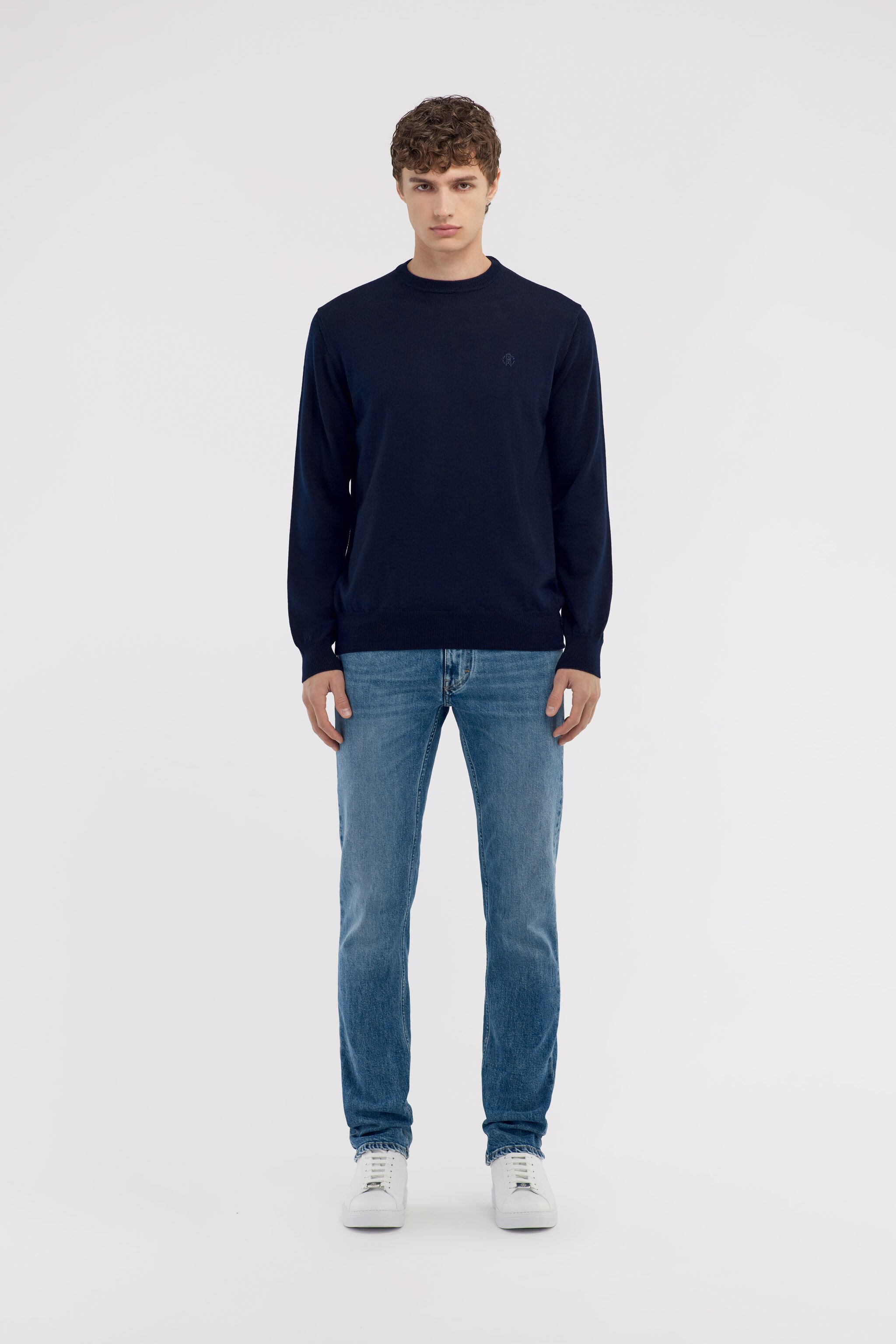 RC Crewneck sweater with RC Dark blue NOM01B-MQ030