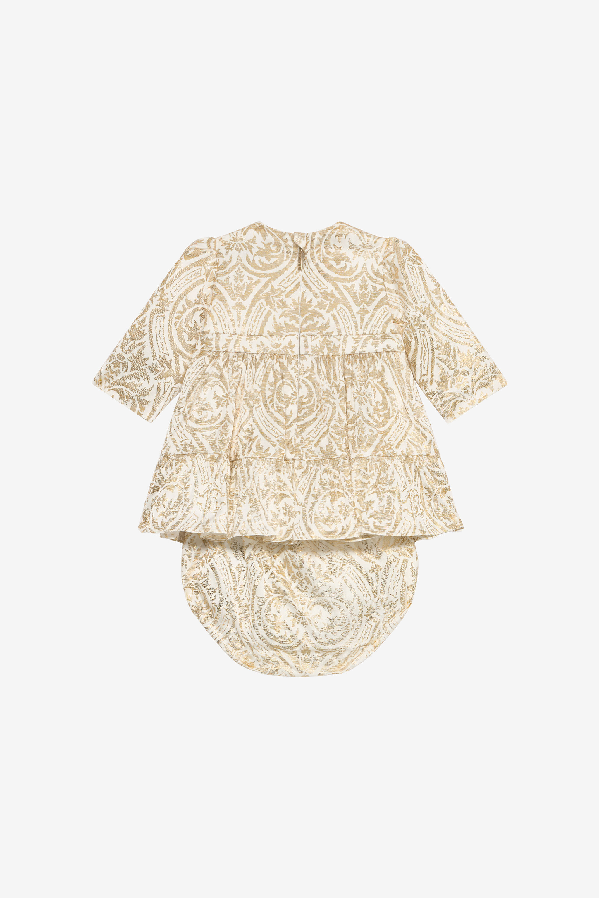 JU Gold Dress and Culotte Set with Floral Print GOLD VJT101-6DP30