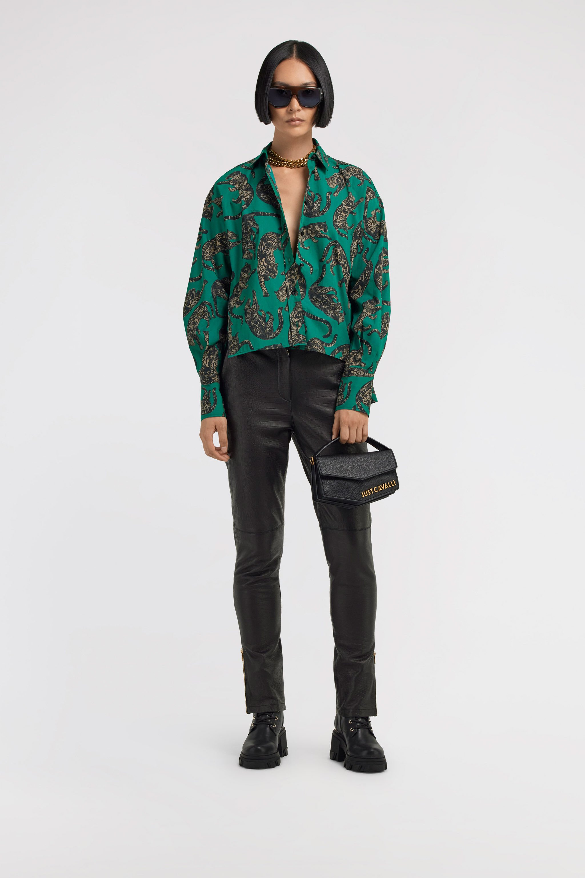 JC Just Cavalli Shirt Vert TFT124-TF189