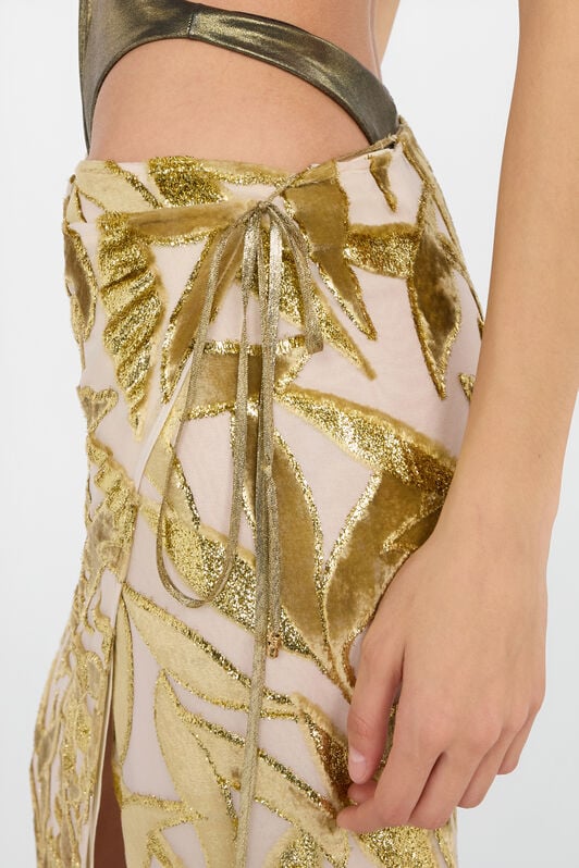 RC Gonna Midi Avorio Con Motivo Foliage RC Gonna Midi Avorio Con Motivo Foliage IVORY WWR305-FC007