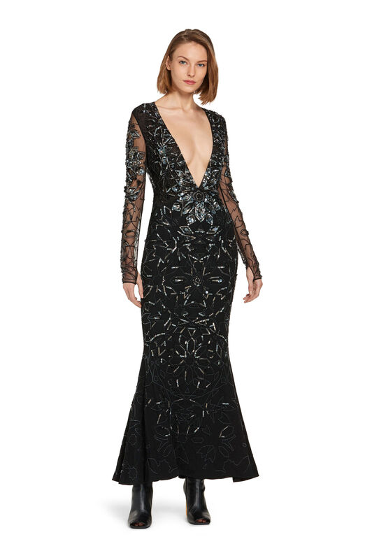 RC Robe sirène à ornement mosaïque Noir IWR116-RT020