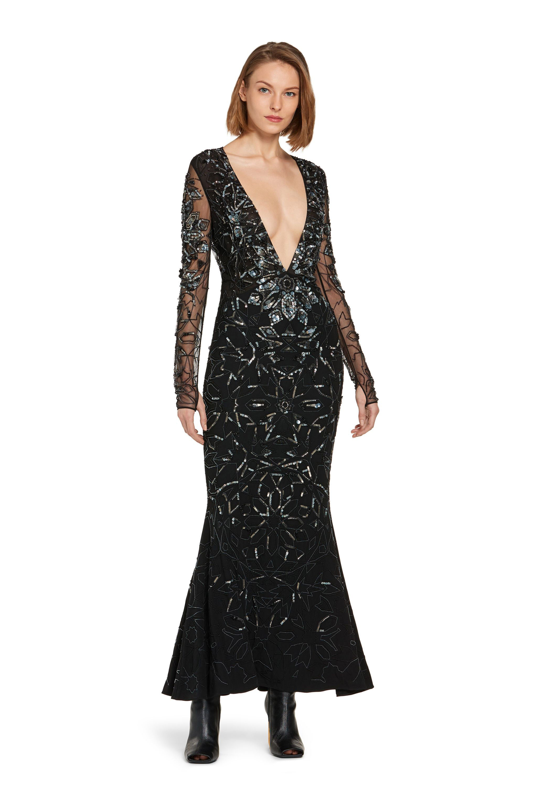 RC Robe sirène à ornement mosaïque Noir IWR116-RT020