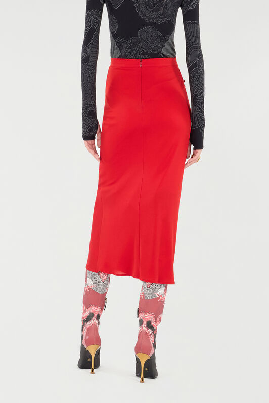 RC Midi Skirt with Gathered Detail RC Midi Skirt with Gathered Detail Red VQT307-JE034