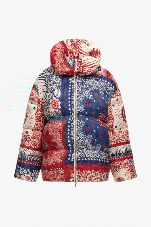 RC Bandana Print Puffer Jacket Blue TKT800-SRN05