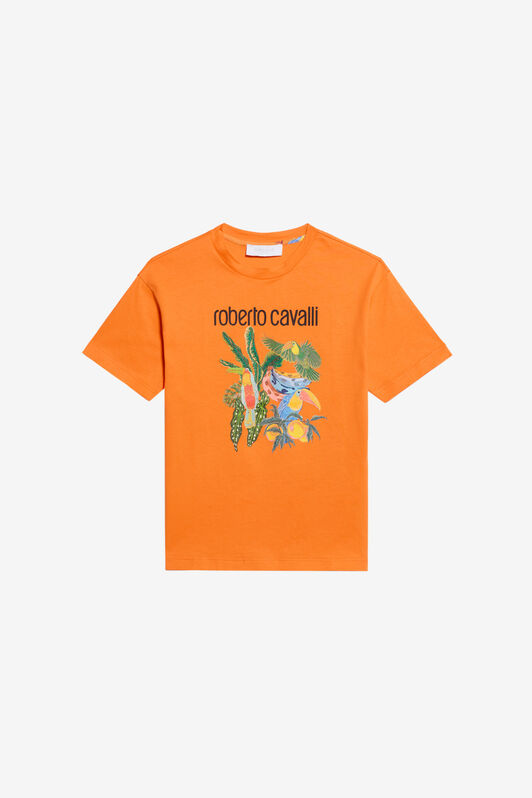 JU T-shirt mit Tropical-Print ORANGE B.OF PARDISE WJT62D-JD001