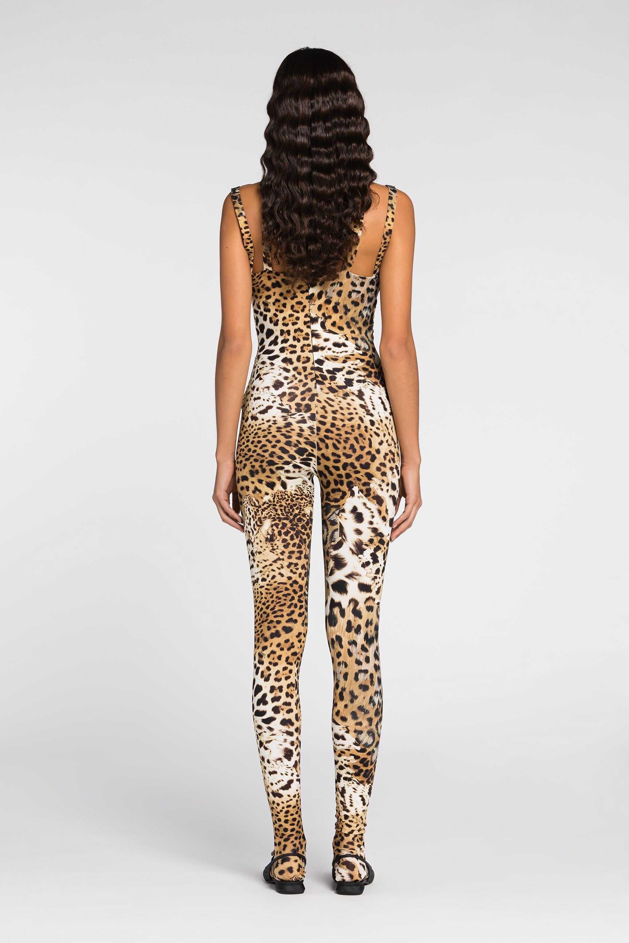 RC Leopard-print jumpsuit Light Brown QWT163-LNG34