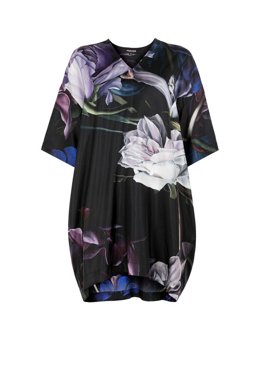 RC Floral-Print Silk Mini Dress Purple KOT10G-4QS02