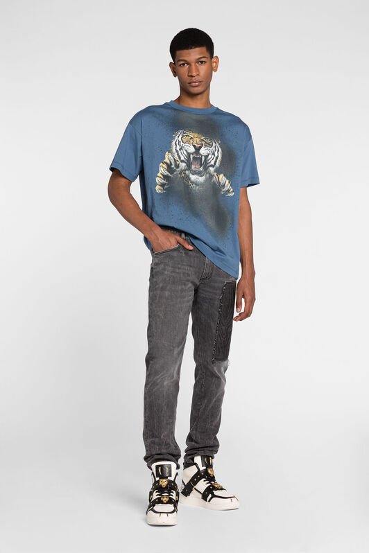RC T-Shirt aus Baumwolle mit Felix-Print RC T-Shirt aus Baumwolle mit Felix-Print Dunkelblau ONT61N-JD060