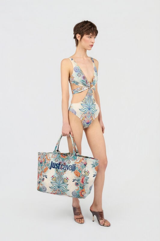 JC Tropical Garden Print Shoulder Bag JC Tropical Garden Print Shoulder Bag 217 AZZURRO + 582 AR WFB118-WF448