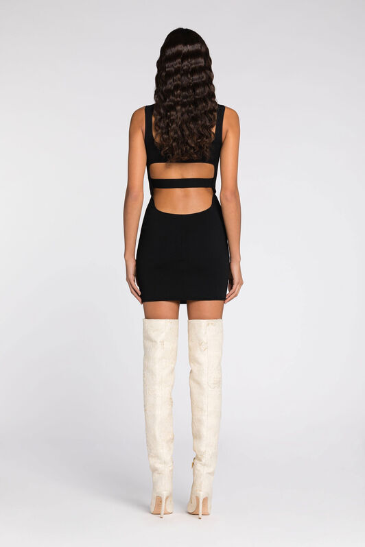 RC Cut-out detail mini dress Black QWM109-MG051