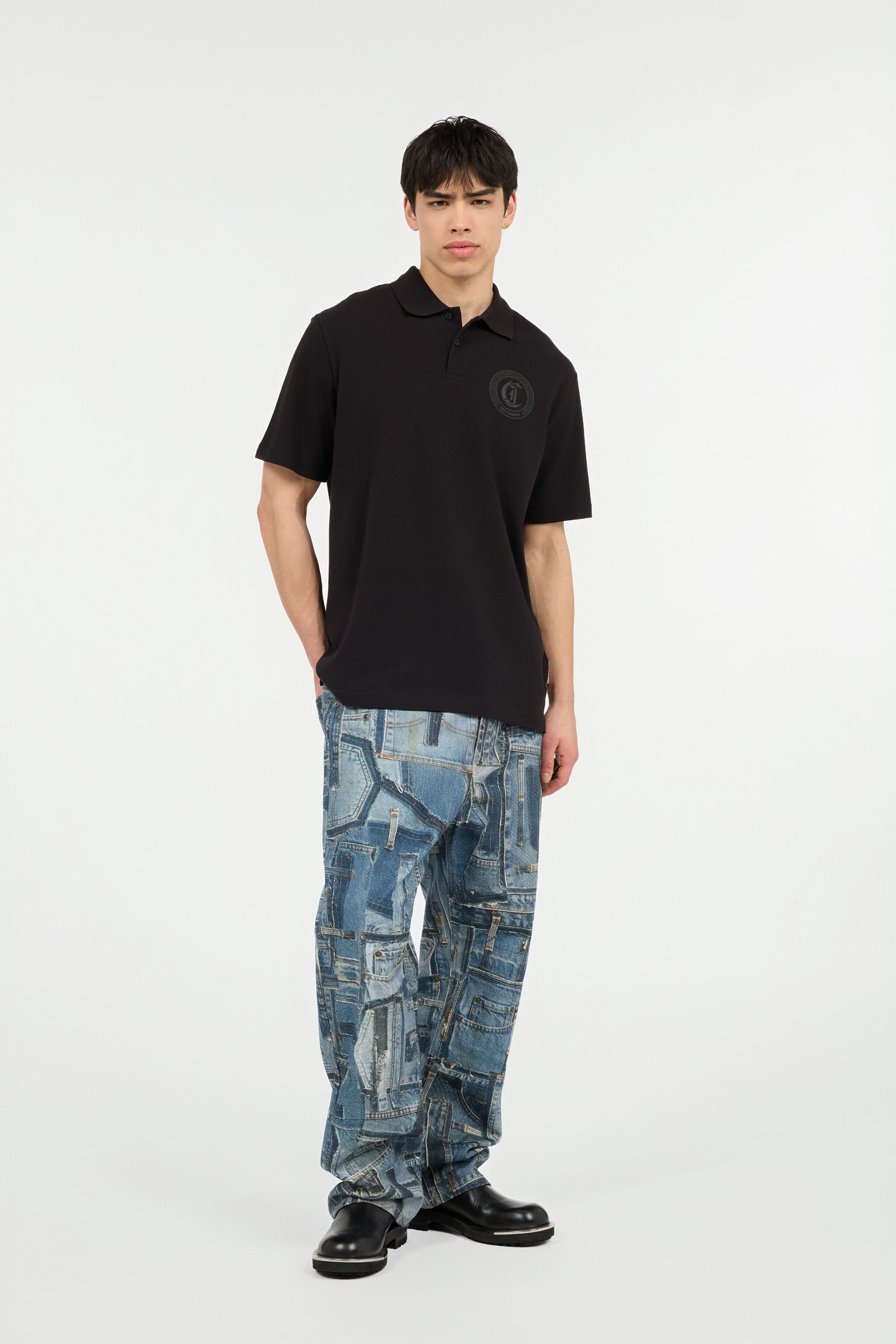 JC Polo With JC Monogram Embroidery BLACK UFT020-UF040