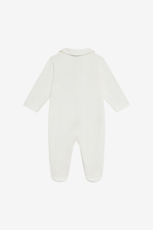 JU Milk White Hat, Bib, and Romper Set with Logo MILKY WHITE VJT811-JD001
