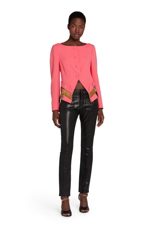 RC Chameleon Rug-Print Panelled Jacket RC Chameleon Rug-Print Panelled Jacket Fuchsia KQR403-HR005